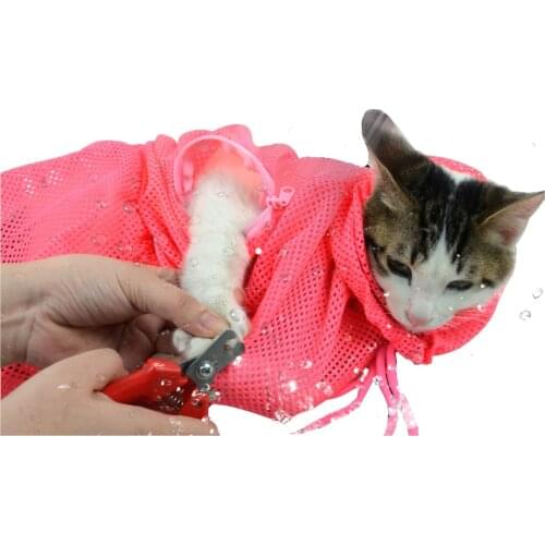 Cat Grooming Bathing Bag Anti Scratch Mesh Bags for Cat Cleaning Nail Trimming Injecting Pet Accessorie Multifunctional Bag chat