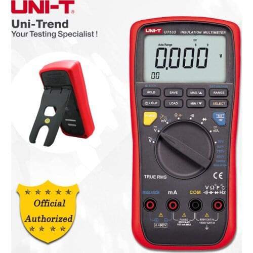 UNI-T UT533 Insulation Resistance Multimeter; True RMS Multimeter, Resistance/Capacitance/Frequency/Temperature Test