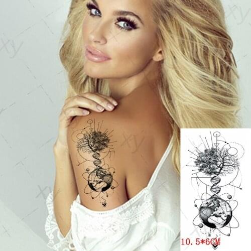 Waterproof Temporary Tattoo Sticker Ins Geometry Planet Ladder Tree Dreamcatcher Body Art Flash Tatoo Fake Tatto for Women Men