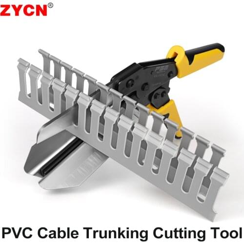PVC Wire Stripper Clamp Plastic Trunking Shear Adjustable Stripping Length Trim Cable Cutting Terminal 45-90° VSJ-110XC Scissors