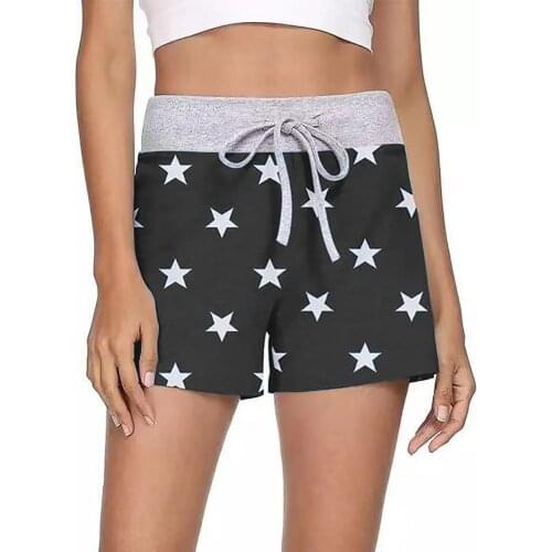 Summer Women Shorts 2021 Casual Shorts Drawstring Quick Drying Stars Print High Waist Short Pants Trousers for Beach