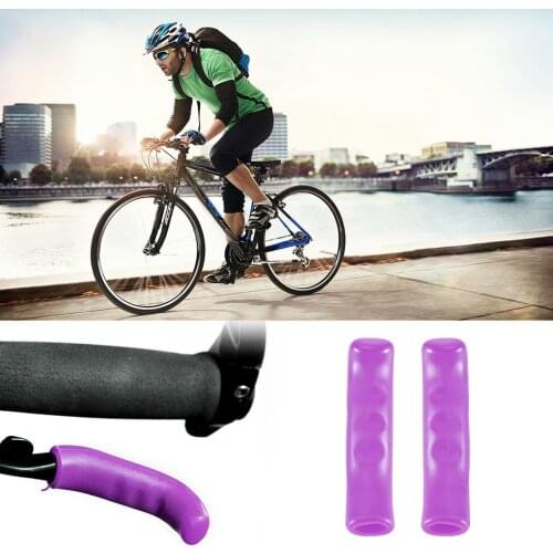 1Pair Mountain Bike Grip Cover Non-slip Bicycle Brake Lever Sleeve Silicone Handlebar Protector