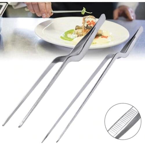 1 Pcs Kitchen Tongs Stainless Steel Food Tweezers Portable Picnic Barbecue Cooking Tweezers Home BBQ Food Tongs Kitchen Utensils