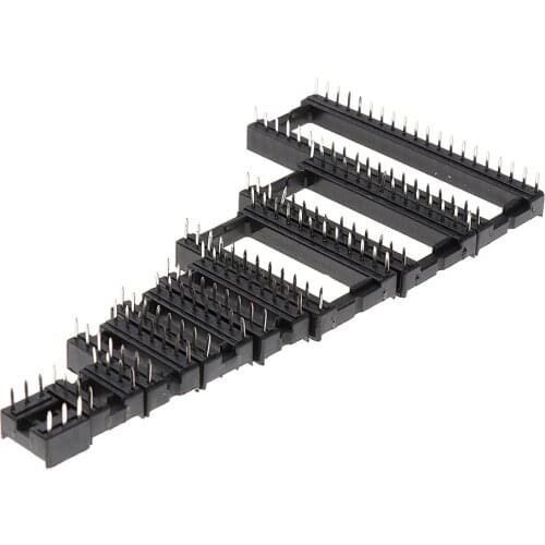 100 Pieces Standard Low Profile Turned 6 8 14 16 18 24 28 40 Pin IC Sockets