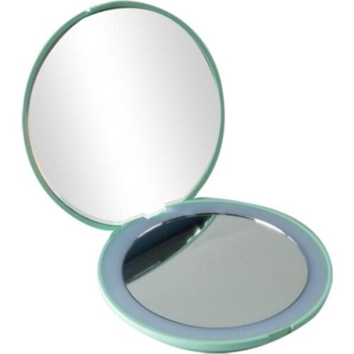 10X Magnifying LED Makeup Mirror Light Mini Round Portable Foldable Make Up Mirror Cosmetic Mirror