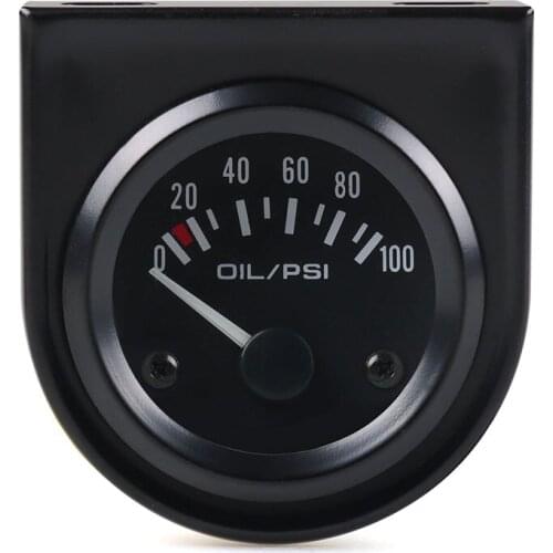2" 52mm Car Universal Oil pressure gauge with sensor 0-100 Psi White LED Light Oil Press Gauge Car Meter