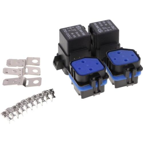 2 Set of 40A AMP DC 12V 5-Pin Relay Socket Terminals Fit for Car Motorcycle Boat