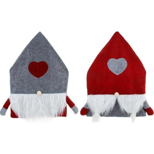 2PCS Xmas Chair Cover Ornament Nordic Forester Chair Cover with Hand (2 Styles)