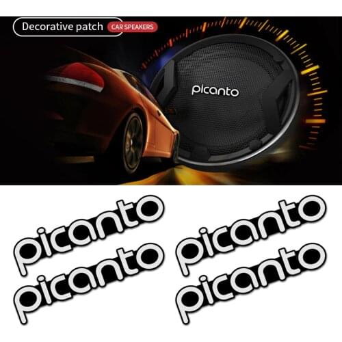 4pcs car audio decorate 3D Aluminum Badge Emblem Sticker For KIA Picanto 2017 2018 2019 Car Accessories