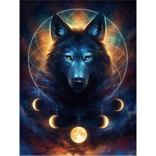 5D Diy Cool Star Wolf Cross Stitch Diamond Mosaic Rhinestones Pictures Diamond Painting Embroidery Sale Decoration FH807