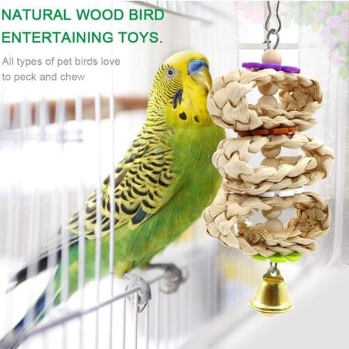 8Pcs/Set Bird Parrot Toys Wooden Hanging Swing Hammock Climbing Ladders Parakeet Cockatiels Perches Pet Supply