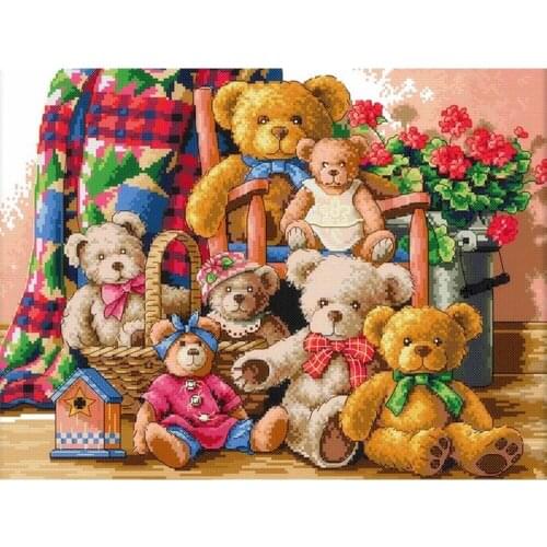 ARMYQZDiamond painting cute teddy bear 5D round square rhinestone picture diamond mosaic embroidery home decoration gift cartoon