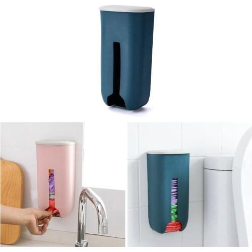 Plastic Bag Dispenser Wall Mounted Grocery Garbage Trash Bag Organizer for Home Kitchen JW