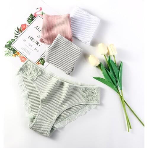 3PCS/Set Cotton Underwear Womens Panties Comfort Briefs For Woman Autumn Sexy Low-Rise Soft Pantys Intimates