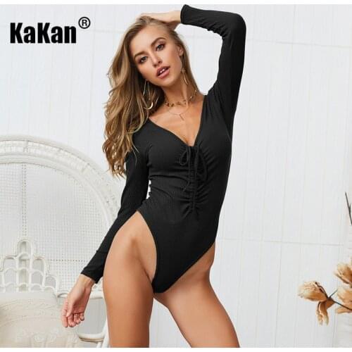 KAKAN Women's Long Sleeve Bodysuits