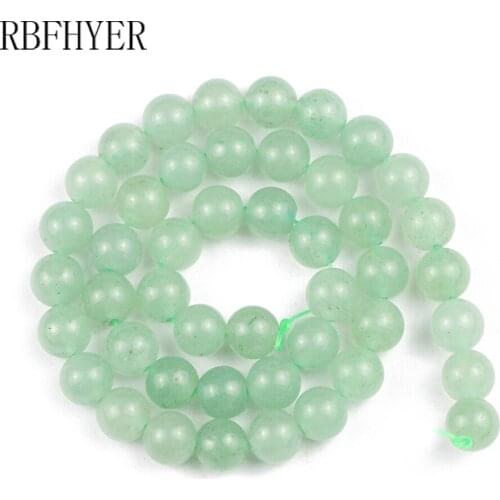 Natural Green stone Round Loose Spacer Beads Aventurine Jades For DIY Jewelry Making 4/6/8/10/12mm Bracelets Necklace 15" Strand
