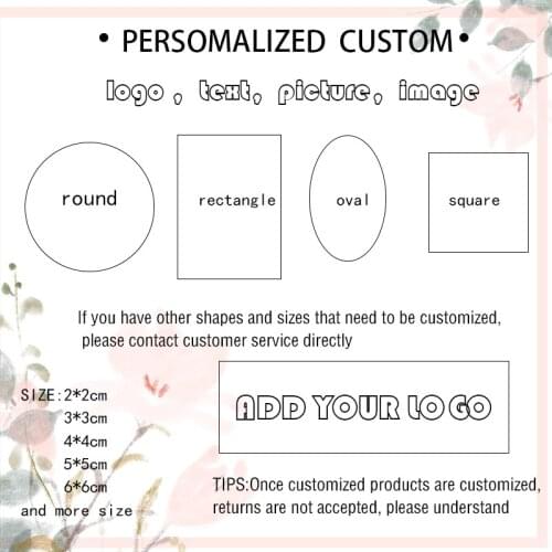100pcs DIY Round Square stickers custom label DIY wedding party Personality LOGO adhesive your design