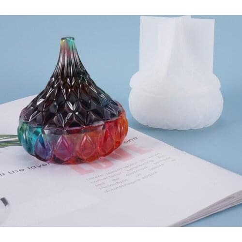 Round Jewelry Holder Making Crystal Epoxy Storage Box DIY Craft Silicone Mold Epoxy Resin Molds For DIY Jewelry Making Tools