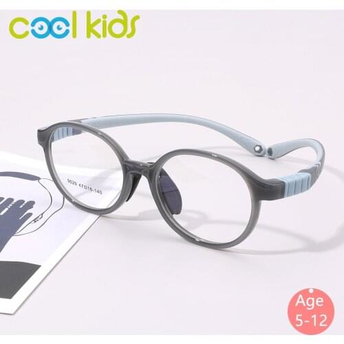 COOL KIDS Children Glasses Frame Age 3-5 Flexible TR90 Kids Eyeglasses Frame Prescription Frame with Clear Lens Myopia/Reading