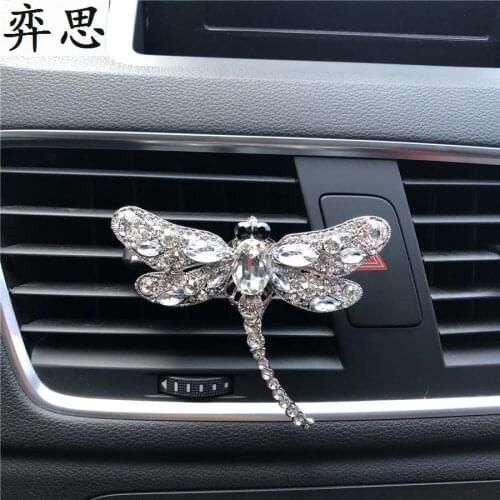 Metal Dragonfly car decorative perfume air freshener Cartoon car perfume styling accessories Air conditioner Clip