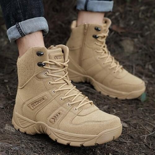 ZEEKSON Winter Mens Shoes High-top Martin Boots Tooling Boots Thickened Snow Cotton Shoes Warm Shoes Mens Boots