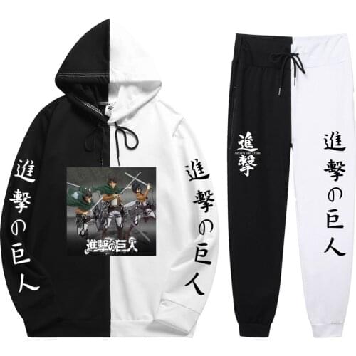New 2021 Anime Attack on Titan Hoodie Pants Casual Men Women Tracksuits Casual Jogging Suits Harajuku