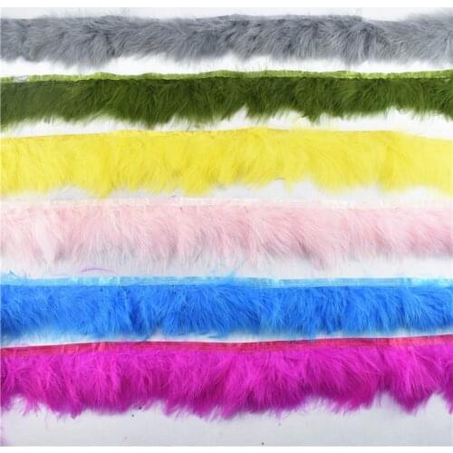 Wholesale 10Yards Natural Fluffy Marabou Feathers Trim Fringe Turkey Feathers for Crafts Ribbon Boa Wedding Decoration Plumas