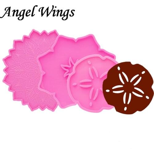 Flower Coaster Silicone Molds DIY Shiny Epoxy Resin Geode Agate Resin Mold Mould DY0488