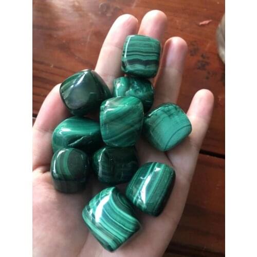 Natural malachite tumbled stone Polished Gemstone for home decoration