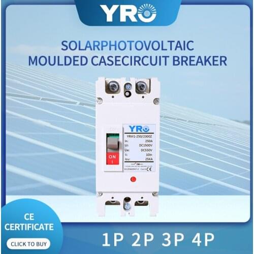DC 2P 100A 250A Moulded Case Circuit Breaker Switch MCCB Solar Battery Main Switch Solar battery protector