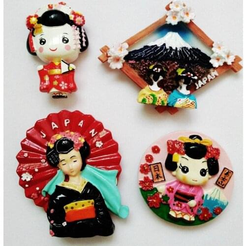 Handmade Painted Mount Fuji In Japan Stripers 3D Fridge Magnet World Souvenir Refrigerator Magnetic Stickers Home Decoration