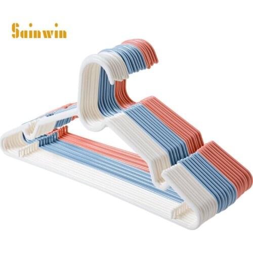 Sainwin 8pcs/lot 40cm Slip-resistant plastic hanger multifunctional hangers clothes rack household storage underwear hangers