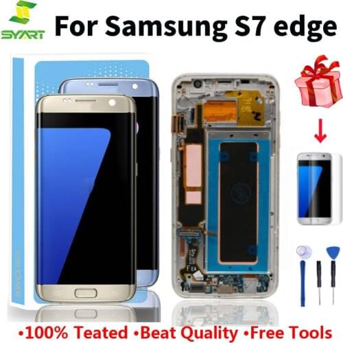 Super AMOLED 5.5" For Samsung Galaxy S7 Edge G935 G935F SM-G935F LCD Display Touch Digitizer Assembly with Frame