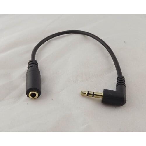 2pcs 3.5mm 3 Pole Right Angled Audio Stereo Male To Female 3 Pole Extension Cable 15cm