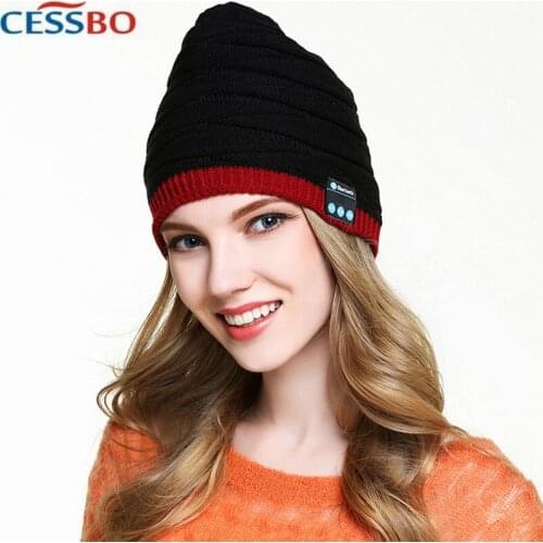 Smart Knitting Hat Wireless BluetoothV3.0 Winter Hat Headphone Headset with Mic Handfree Music Magic Cap for Xiaomi Smartphone