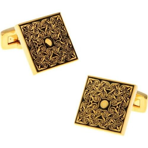 High Quality French Style Golden Rose Cufflinks For Mens Shirt Brand suit Cuff Buttons Top sale Cuff Links Jewelry