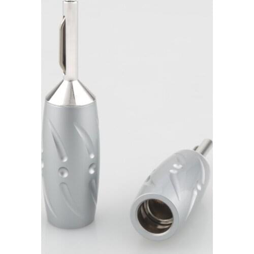 High Quality Viborg VB402R Pure Copper Rhodium plated Banana connector Pure Copper Hi end banana plug for Speaker cable