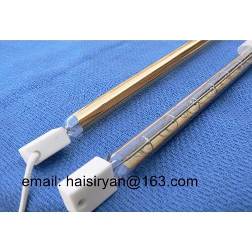 Back side gold coating short wave IR emitter halogen lamp infrared resistance tube heater element quartz heating bulb for drying