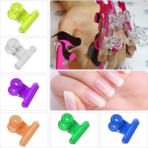 6/2Pcs Nail Tips Clip Quick Building UV Builder Gel Assistant Tool DIY Manicure Plastic Extension Clamp
