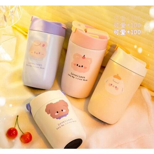 Female cute straw insulated water-proof portable childrens stainless steel high-value creative cup J05