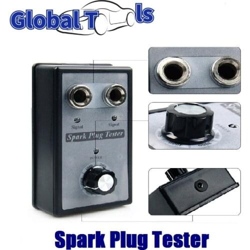 12V Car Sparking Plug Tester Gasoline VehiclesSpark Plug Tester Adjustable Double Hole Diagnostic Tool Power Adapter