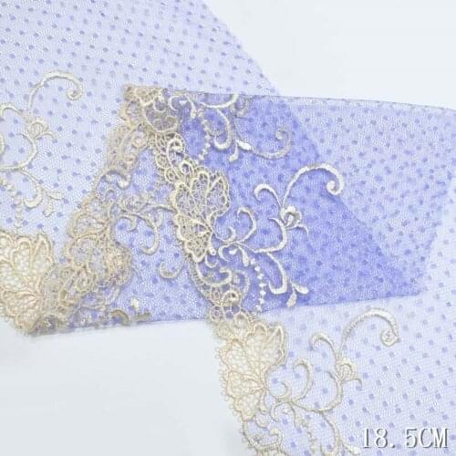 2Yards Embroidered Mesh Lace Trimmings DIY African Lace Fabric Sewing Accessories for Lingerie Underwear Bra Sofa Curtain Crafts