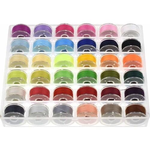 36pcs Sewing Thread Bobbins with Bobbin Case Sewing Thread Kit For Multiple Sewing Machine Embroidery Bobbins Thread Kit for Mom