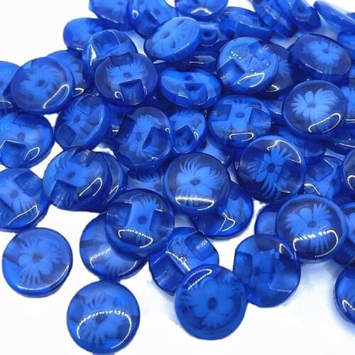50pc Lots 14mm flower Plastic Buttons sewing/appliques/craft