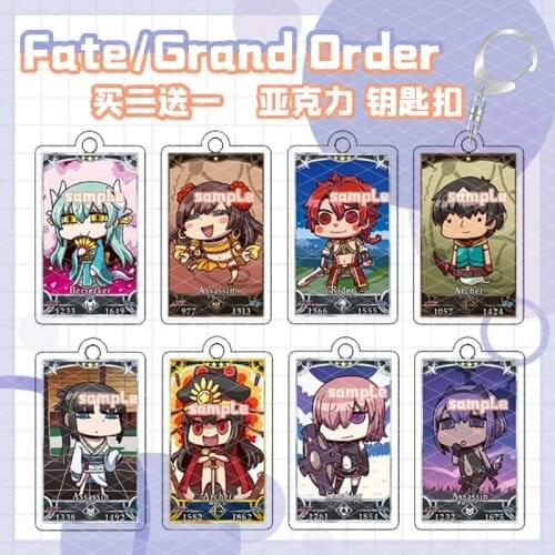 Anime Fate/Grand Order Okita Souji Sabar Ushiwakamaru Joan of Arc Cute Q Version Acrylic Keychain Cute Bag Pendant Keyring Toy
