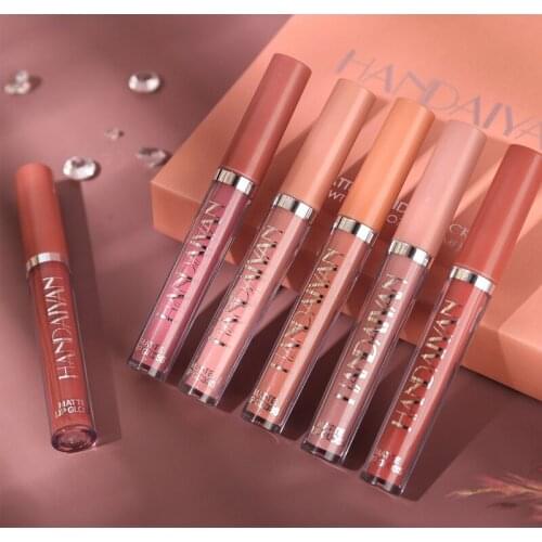 Velvet Matte Lipsticks 6 Colors Lip Glaze Non-Stick Cup Waterproof Long Lasting Sexy Red Lip Stick Makeup Lip Tint Set Cosmetic
