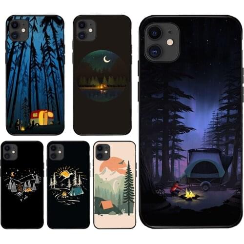 Nature Camping Art Case For iPhone 12 Mini 11 Pro MAX X XR XS MAX SE 2020 6S 7 8 Plus 5S Cover
