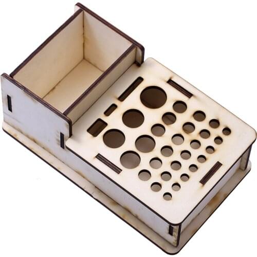 Wooden Leathercraft Tools Rack Stand Leather Craft Stamping Punching Tools Holder Organizer Storage Box for Tools