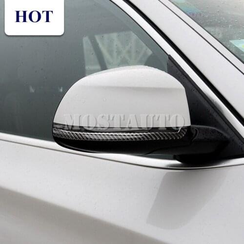 For BMW X5 X6 F15 F16 Carbon Fiber Rearview Mirror Cover Anti-Rub Protector 2014-2018 2pcs Car Accessories Interior Car Decor