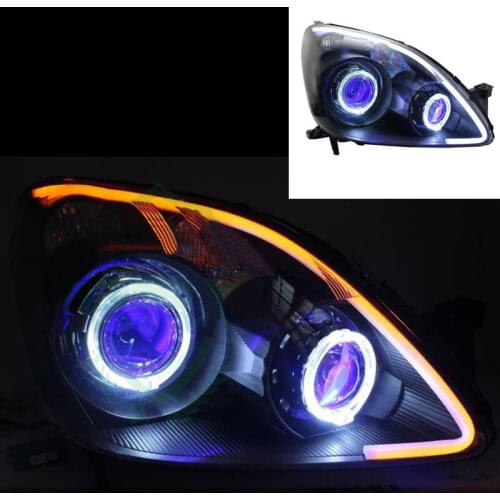 For Honda CRV 2002 2003 2004 High quality A Pair Xenon Headlight assembly Lens Halo Turn Light